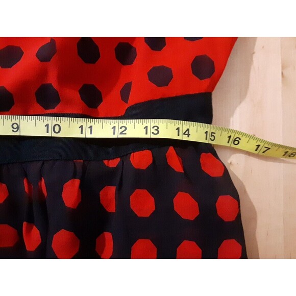 TRINA TURK Ladybug SILK BLACK RED POLKA DOT PEPLUM SHEATH PARTY WORK DRESS 10 - Picture 8 of 10